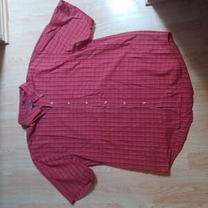 Red button down